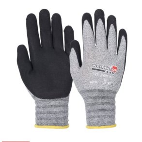 OS Worklife natural grip handsker, Gr�/Sort, 9