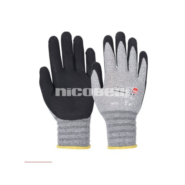 OS Worklife natural grip handsker, Gr�/Sort, 10