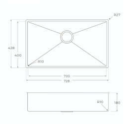 Secher Kolding k�kkenvask 700 X 400