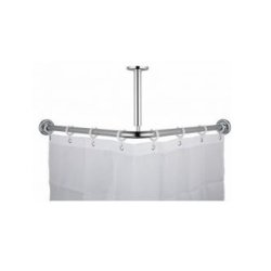 Vinkel badeforh�ngsstang 80 x 80, forkromet, komplet s�t - VVS