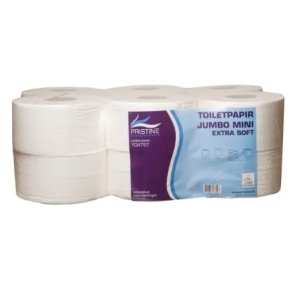 Pristine toiletpapir jumborulle, eksta soft, 2-lags, Hvid, 12 rl