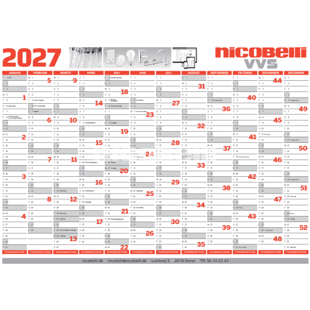 Kalender 2027 70x50cm GRATIS