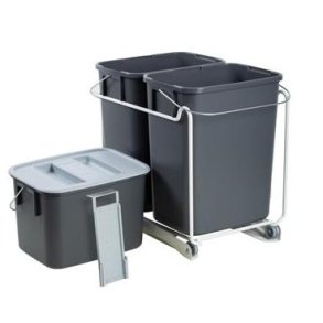 G. FUNDER 2X12 L., 1X7 L. AFFALDSSORTERING GR� 395 X 270 X 355MM