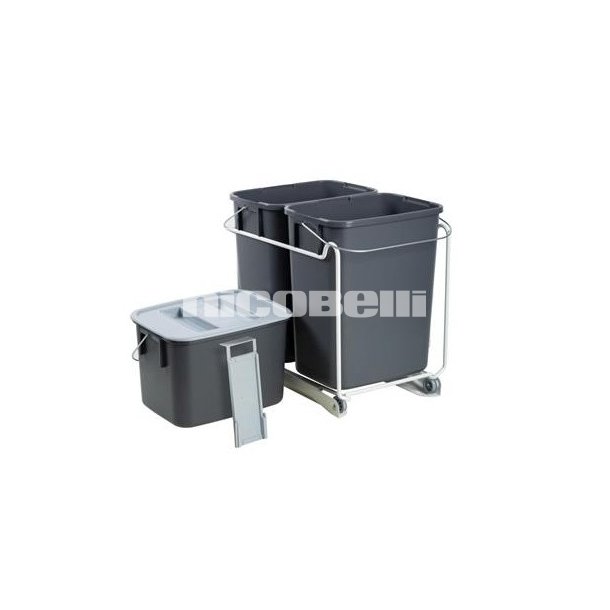 G. FUNDER 2X12 L., 1X7 L. AFFALDSSORTERING GR� 395 X 270 X 355MM