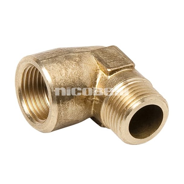 3/8" Vinkel 90 muffe/nippel, messing afzinkningsfri