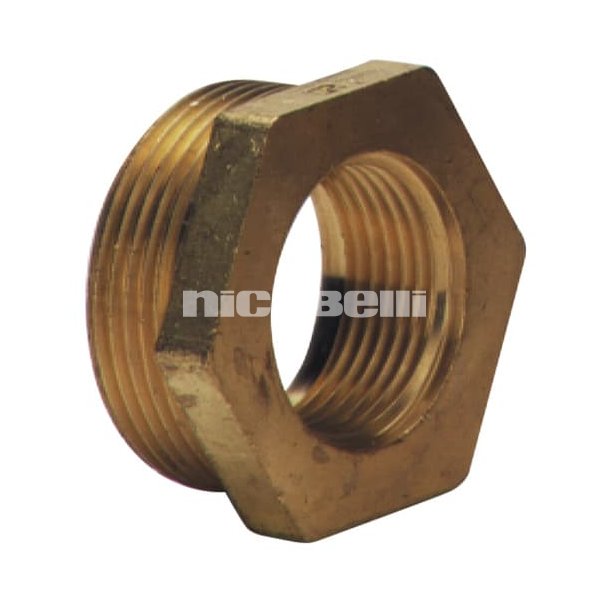 3/4" x 1/2" Nippelmuffe, messing afzinkningsfri