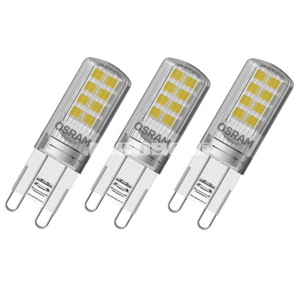 LED Base Special Pin 2,6W 827, 320 lumen, G9, klar, 3-pak