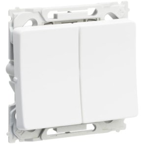 Opus66 afbryder krone 16AX 250V hvid