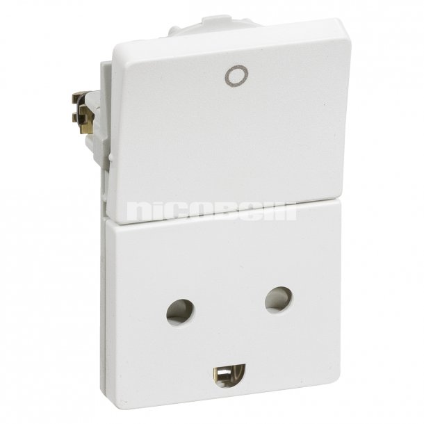 Fuga stikkontakt 2 pol 1.5M M/J i hvid