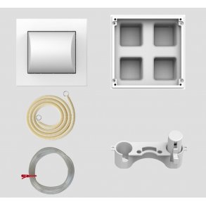 Sanit wc trykknap pneumatisk 1 skyl i hvid