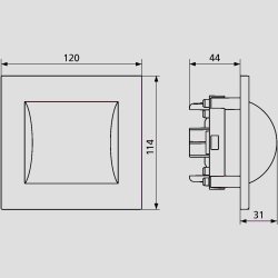 Sanit wc trykknap pneumatisk 1 skyl i hvid
