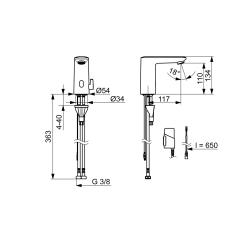 Oras Electra berringsfri hndvaskarmatur composit 