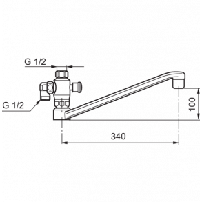 Mora svingtud 350mm m/omskifter