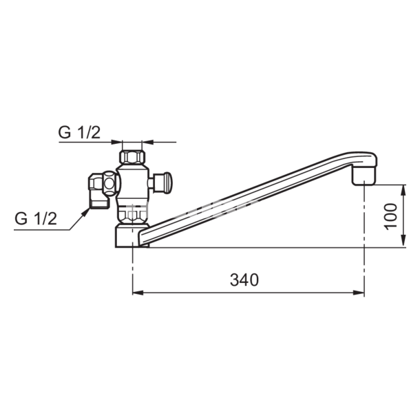 Mora svingtud 350mm m/omskifter