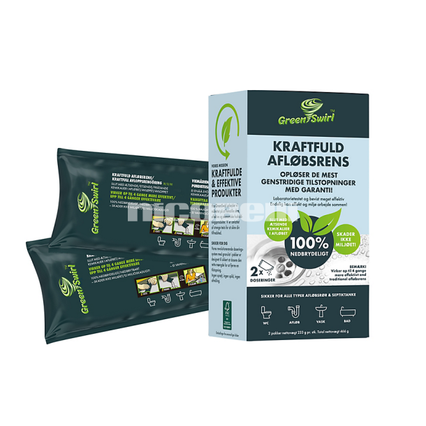  GreenSwirl kraftfuld aflbsrens - 2 doseringsposer  233 g.