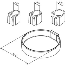 Damixa Reperationss�t s�besk�l � 111 mm krom incl. 3 holdere