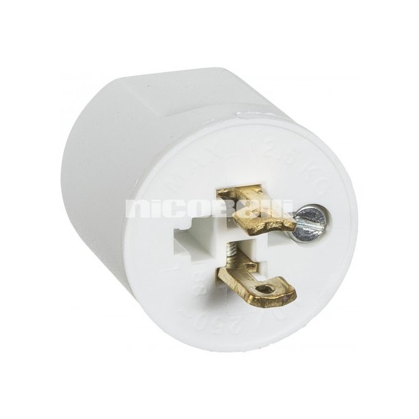 Lampestikprop 2-leder, hvid