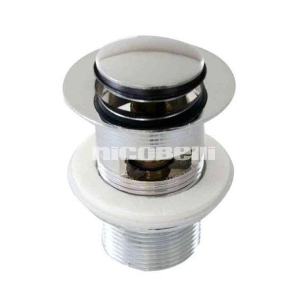 bundventil med lille prop og push-open 1" forkromet