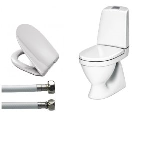 Toiletpakke Gustavsberg Nautic med skjult s-l�s, slange og s�de