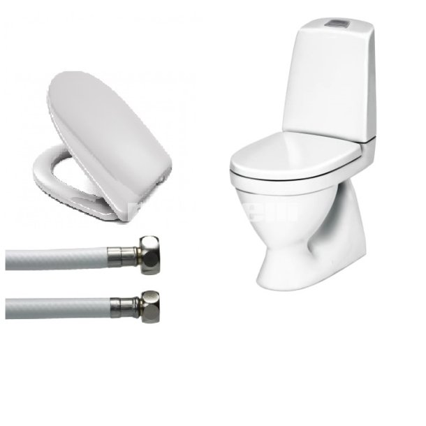 Toiletpakke Gustavsberg Nautic med skjult s-l�s, slange og s�de