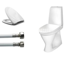 Toiletpakke Gustavsberg Nautic  skjult s-l�s, slange og s�de