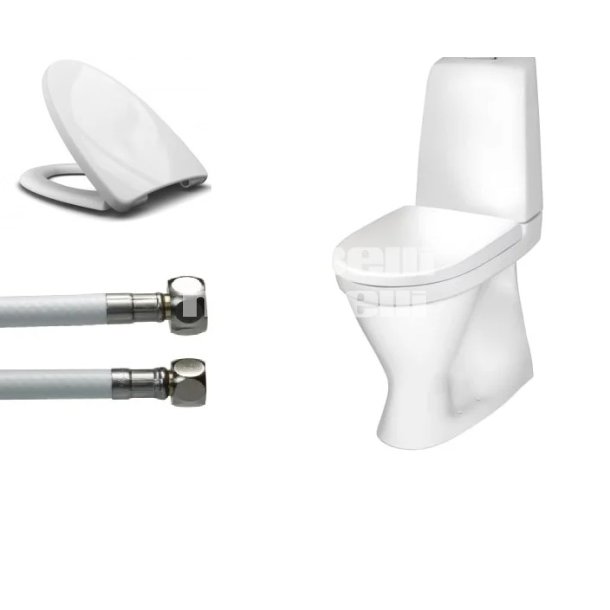 Toiletpakke Gustavsberg Nautic  skjult s-l�s, slange og s�de
