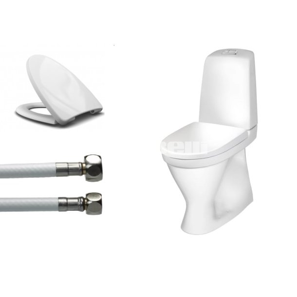 Toiletpakke Gustavsberg Nautic H�j Model med skjult s-l�s, slange og s�de