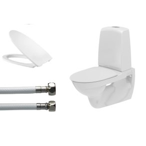  Toiletpakke IF� Spira h�ngekloset boltafstand 18 & 23cm , slange og s�de