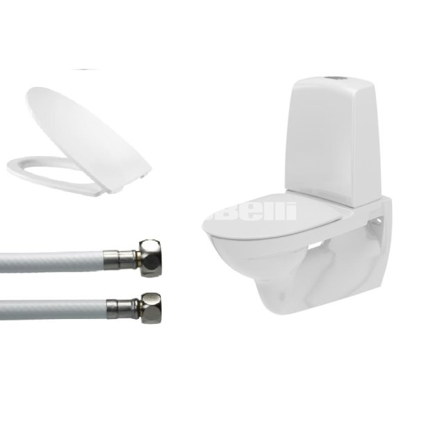  Toiletpakke IF� Spira h�ngekloset boltafstand 18 &amp; 23cm , slange og s�de