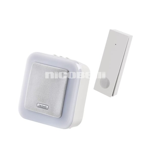 TREND New Premium Bluu Tr�dl�s D�rklokke batteri hvid