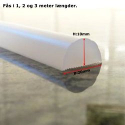 VAND-STOP Liste, 10 mtr. Hvid inkl. silikone
