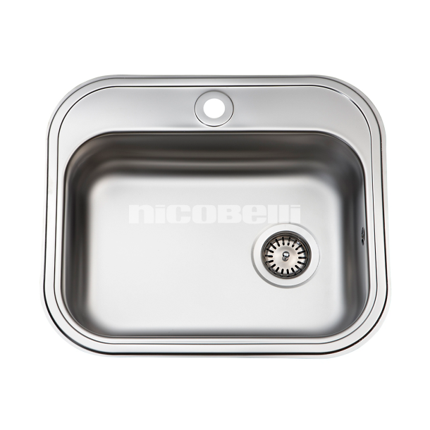 Intra Juvel kkkenvask 480x340mm med hanehul og strainer, til nedfldning, mat BMK480B1