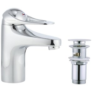 FM Mattsson 9000E II hndvaskarmatur ecosafe med push-down bundventil 