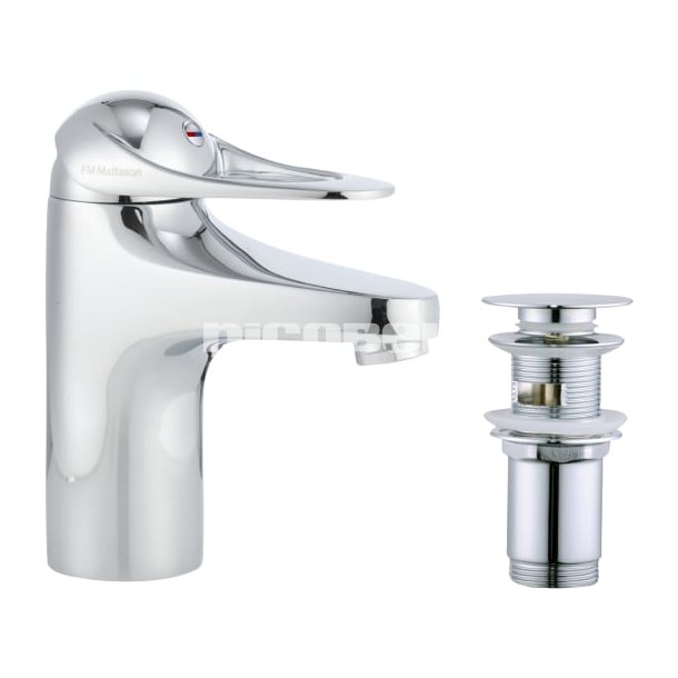 FM Mattsson 9000E II h�ndvaskarmatur ecosafe med push-down bundventil 