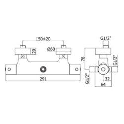 Light MULTI kar/brus termostatarmatur Flex Krom