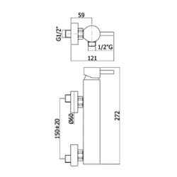 STICK 1-grebs brusearmatur FLEX 1/2" afgang ned