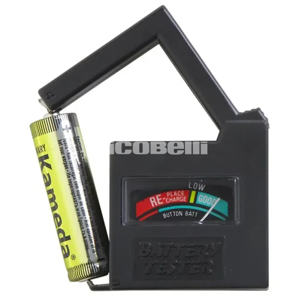 Batteritester til batteri AAA, AA, C, D og 9V