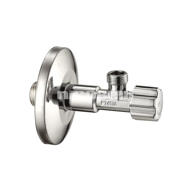 1/2" x 3/8" ventil krom lang model med stor roset u/oml�bere