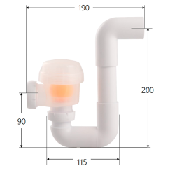 Vandls med plastbold 32 mm PP til kondensvand