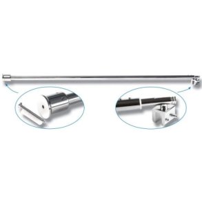 Forskydelig badeforh�ngsstang, til glasv�g 97-115 cm, rustfrit st�l - glas 8-10mm