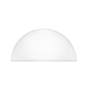 St�nkplade halv cirkel glas hvid 80x40 cm
