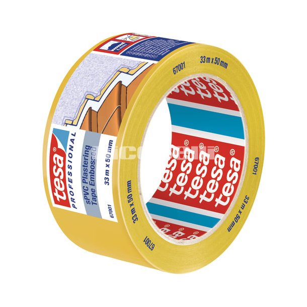 Afdkningstape, 50 mm x 33 m, gul