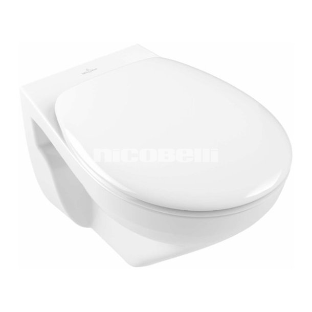 KLOSETSK�L, VILLEROY &amp; BOCH, 7682R001,O.novo, v�gh�ngt, uden skyllekant, hvid,