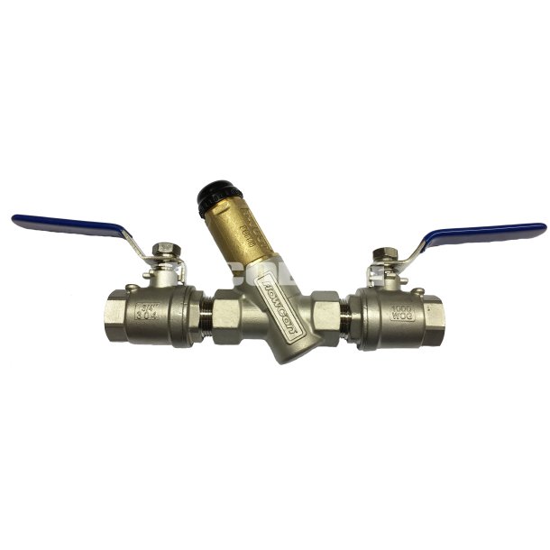 INOX T-Just cirkulationsventil 3/4" - Dobbelt Rustfri Asprring M/M