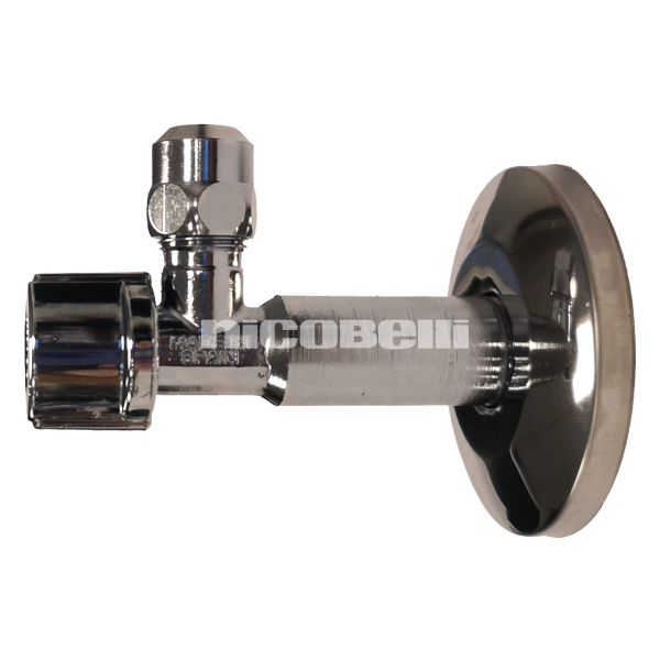 Stopventil 1/2" x 3/8" lang m. stor roset