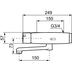 FMM Tronic hndvask WMS 150, vghngt, med tud 150mm