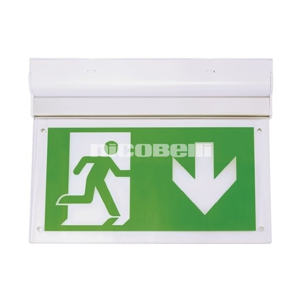 Exit Skilt Top Monteret, LED 3W 6000K, 100 lumen, gr