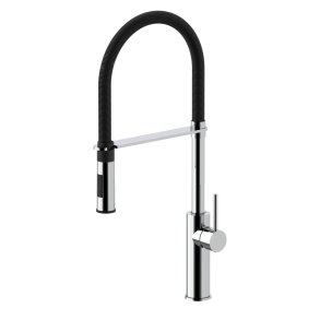 PAFFONI LIGHT KKKENARMATUR MED SORT FJEDER-SLANGE KROM