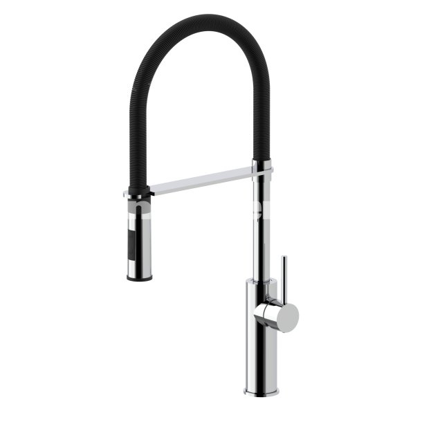 PAFFONI LIGHT KKKENARMATUR MED SORT FJEDER-SLANGE KROM