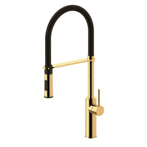 PAFFONI LIGHT KKKENARMATUR MED SORT FJEDER-SLANGE POLERET MESSING